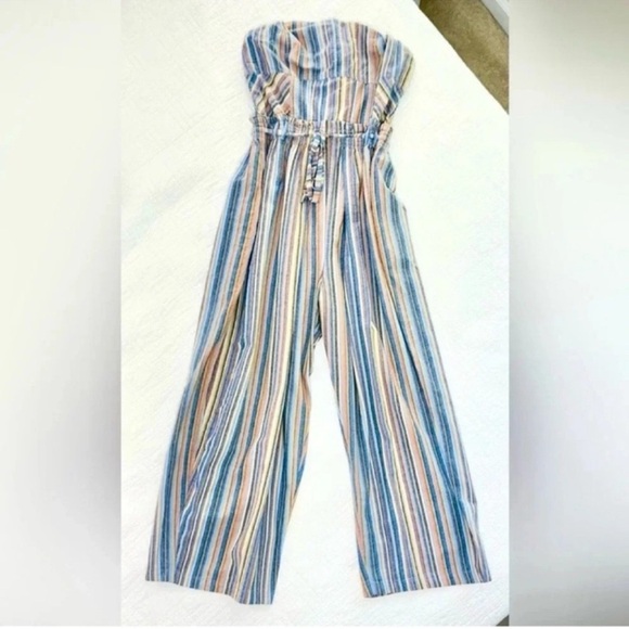 Free People Roaming Shores Strapless Striped Jumpsuit - Picture 8 of 12